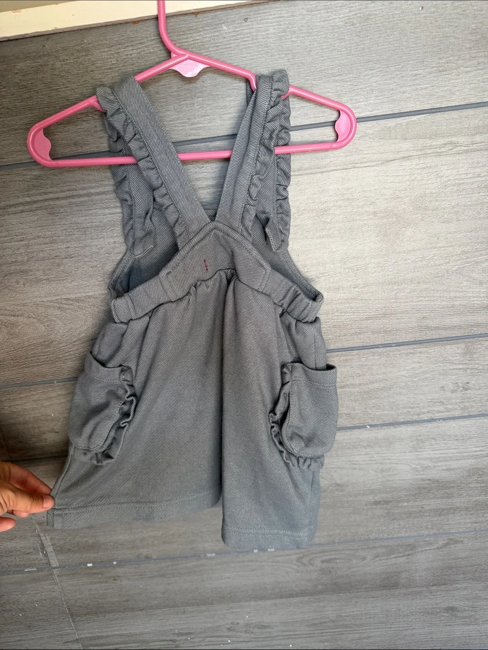 Baby Girls Denim Colored Fabric Overall Dress